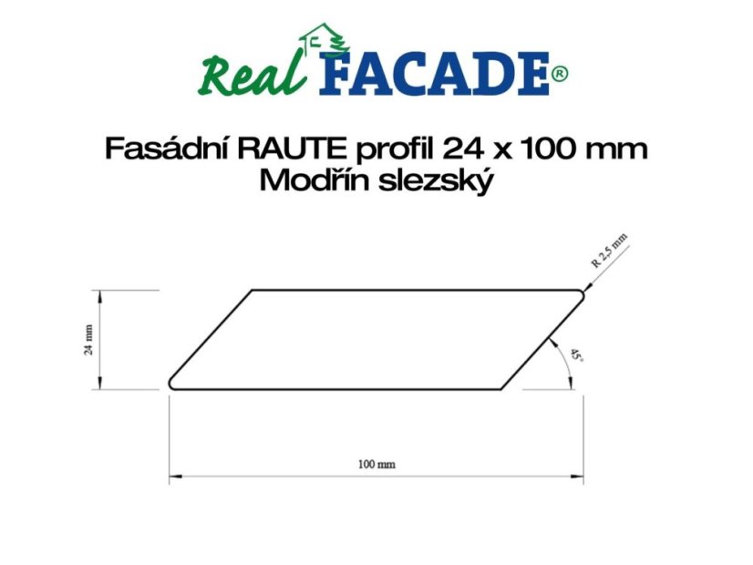 Fasádové prkno – Slezský modřín Raute, 24×100 mm