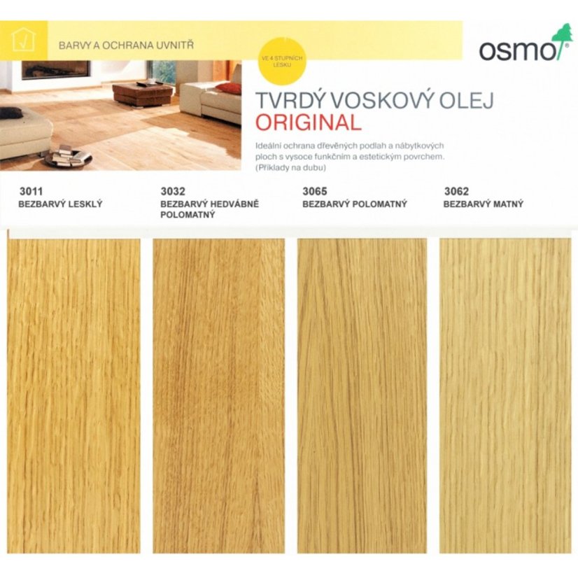 3032 OSMO Tvrdý voskový olej hedvábný polomatný (3L za cenu 2,5L)