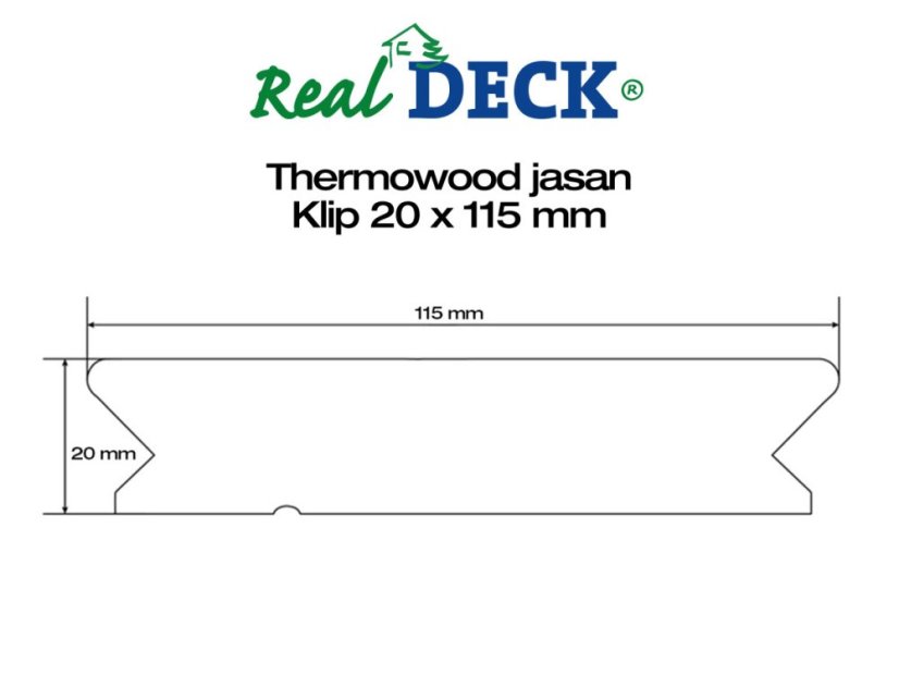 Terasové prkno - Thermo jasan Clip, hladké, 20x115 mm - Délka: 1100 mm