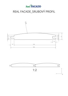 Fasádové prkno – Smrk srubový profil, 21×144 mm