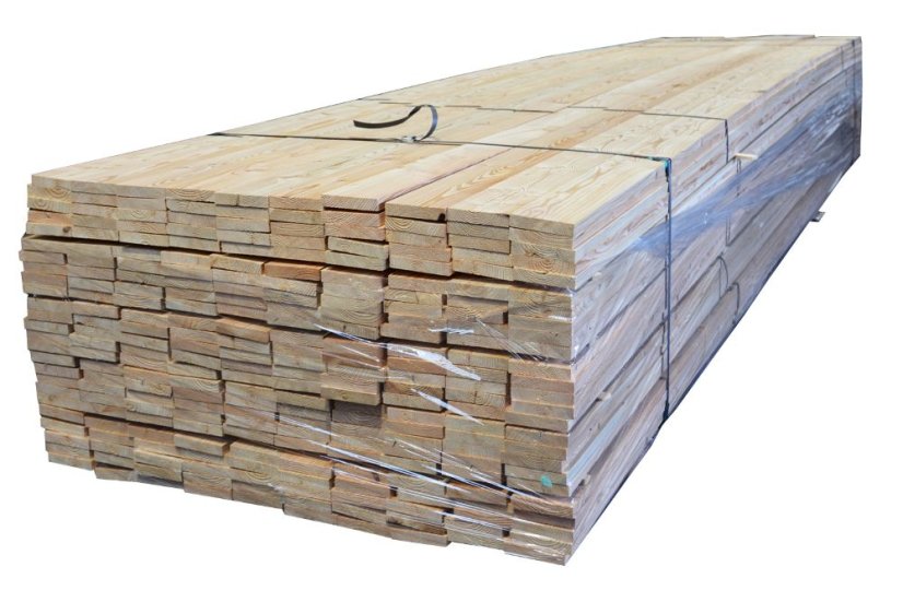 Fasádové prkno – Slezský modřín hoblované prkno A/B, 19×100 mm