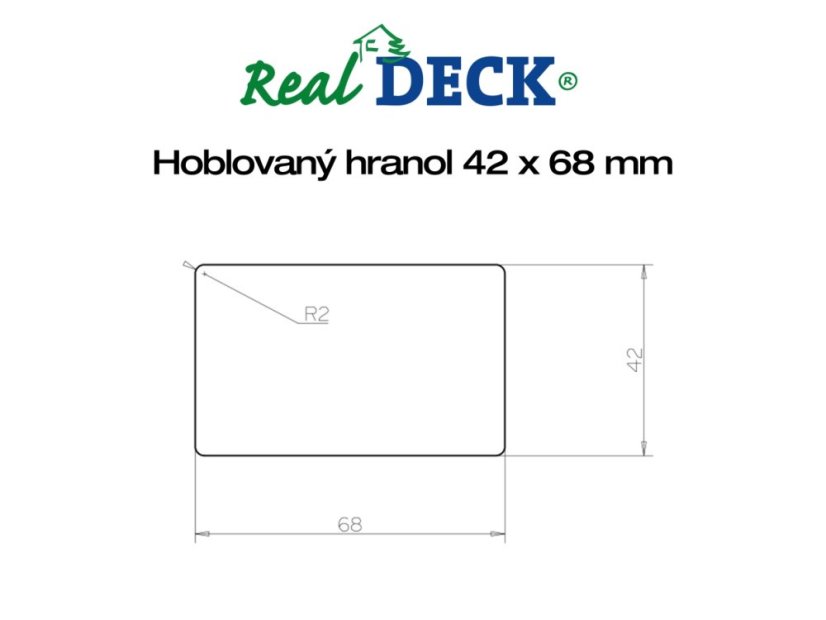 Bor./Hranol thermo 42x68 mm - Délka: 1800 mm