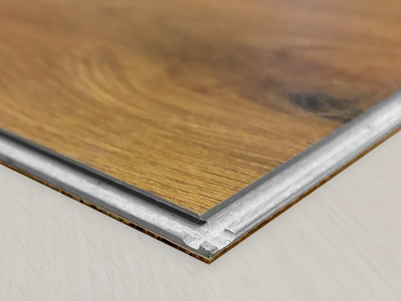Detail kompozitního jádra, zámku a korkové podložky Zenith SPC